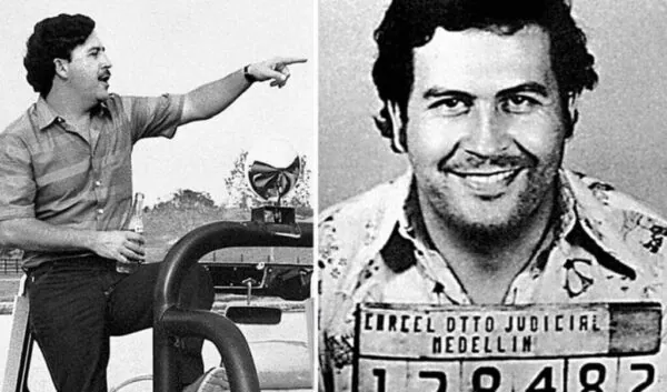 Two archival black-and-white photographs from the 1980s related to Medellín's history